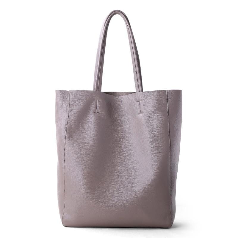 Grand Sac A Main Femme En Cuir - LuxeChic Gris