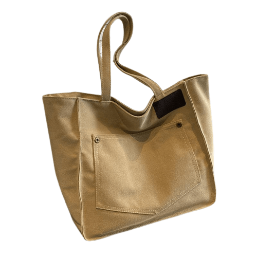 Grand Sac à Main Femme Porté Épaule - Eléganza Chic Kaki / 42x29x14cm