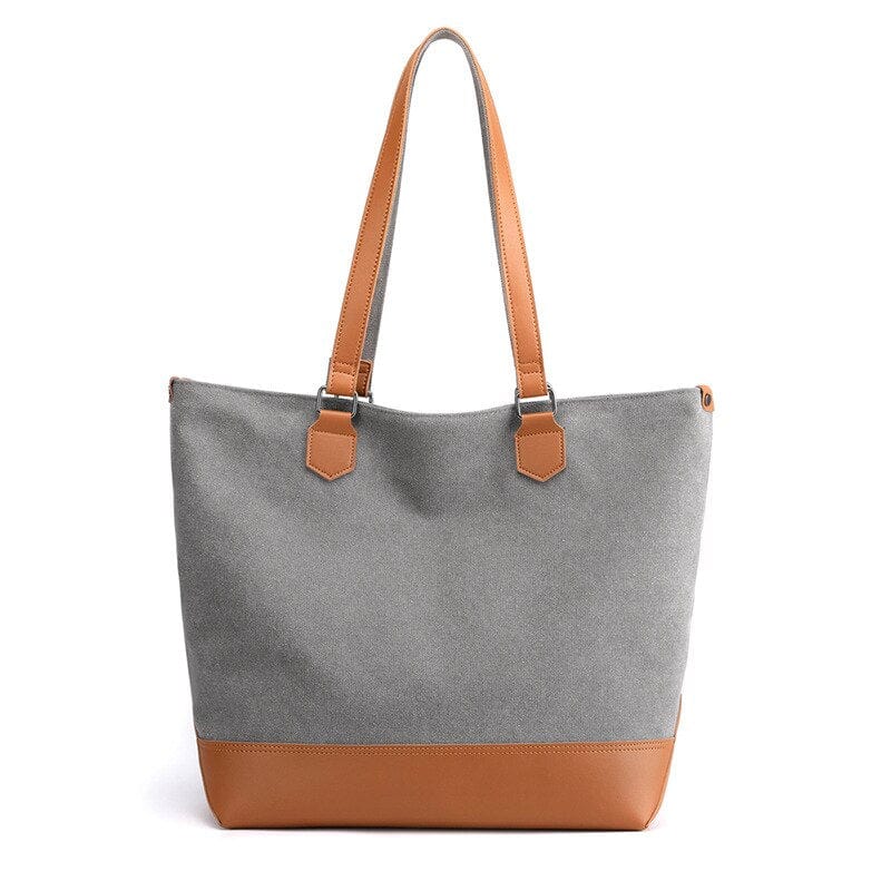 Grand Sac à Main Femme Tipe Cabas Moderne - LuxeTote Gris / 33x17x36cm