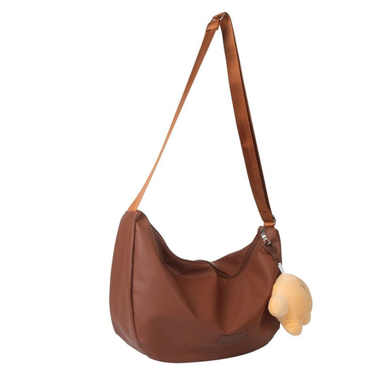 Grand Sac Besace Femme Pas Cher - LuxSac Marron / 40.5x23x10cm