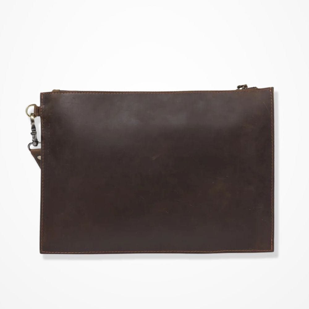 Grande Pochette Cuir Homme  Marron foncé