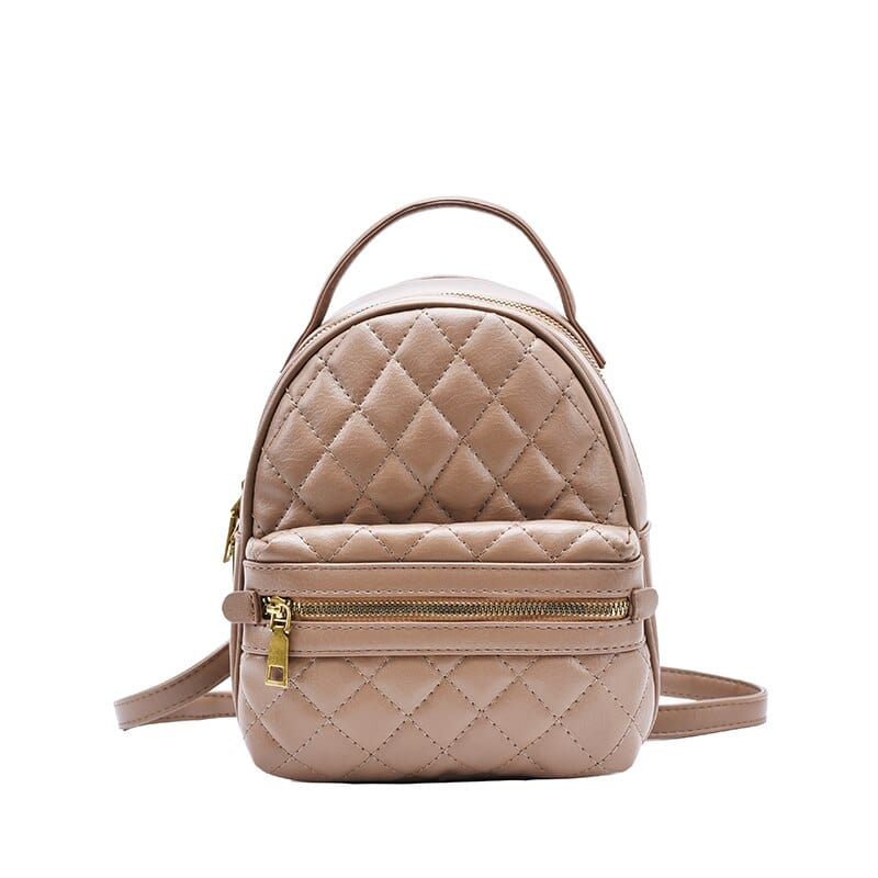 Mini Sac à Dos Femme Carreaux - ChicPack Beige