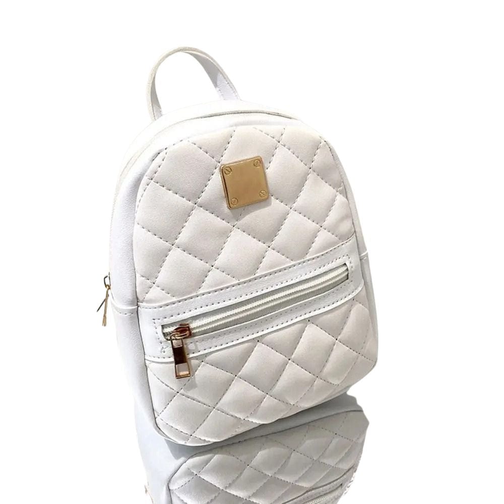 Mini Sac à Dos Femme Carreaux - ChicPack Blanc