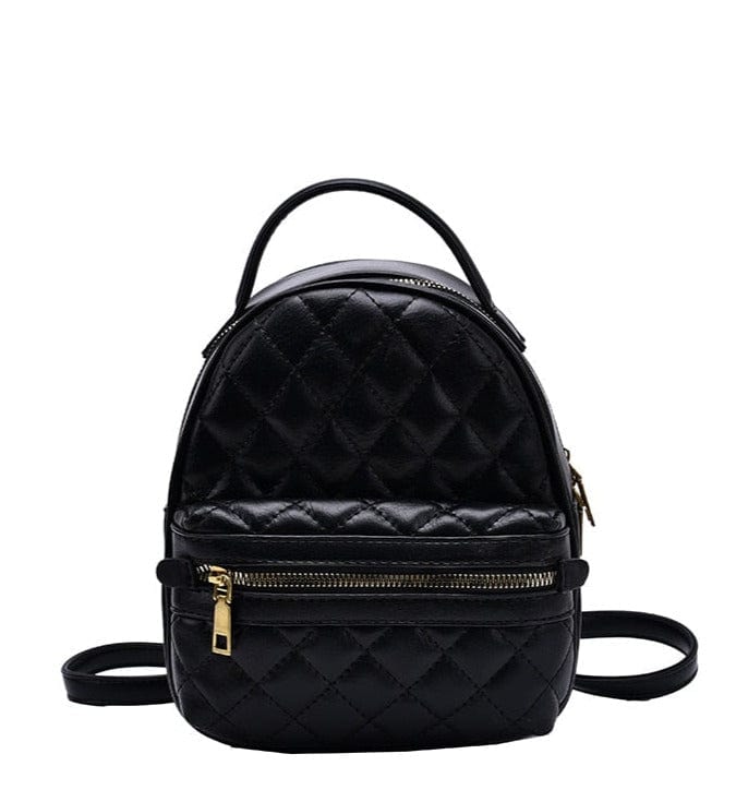 Mini Sac à Dos Femme Carreaux - ChicPack Noir