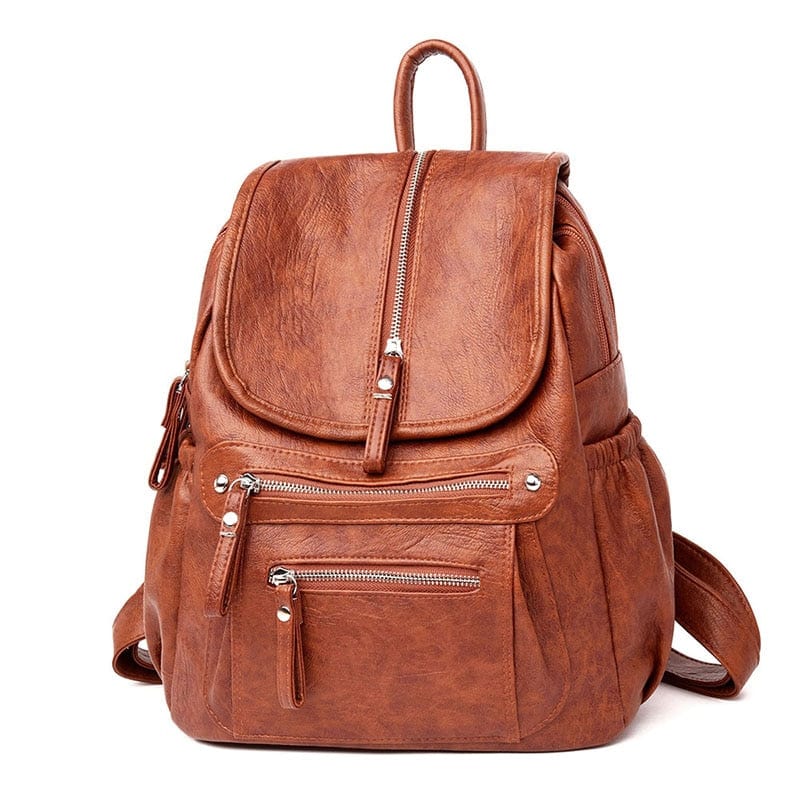 Mini Sac à Dos Femme Tendance Synthétique - TrendyChic Marron foncé