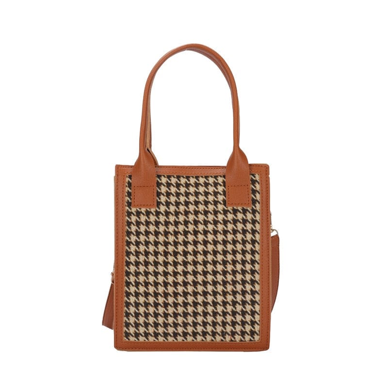 Model Sac A Main Femme - FashionBag Marron carreaux / 19x23x7cm