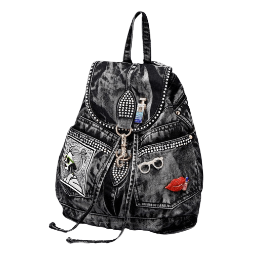 Petit Sac à Dos en Jean pour Femme - Urban Denim Noir