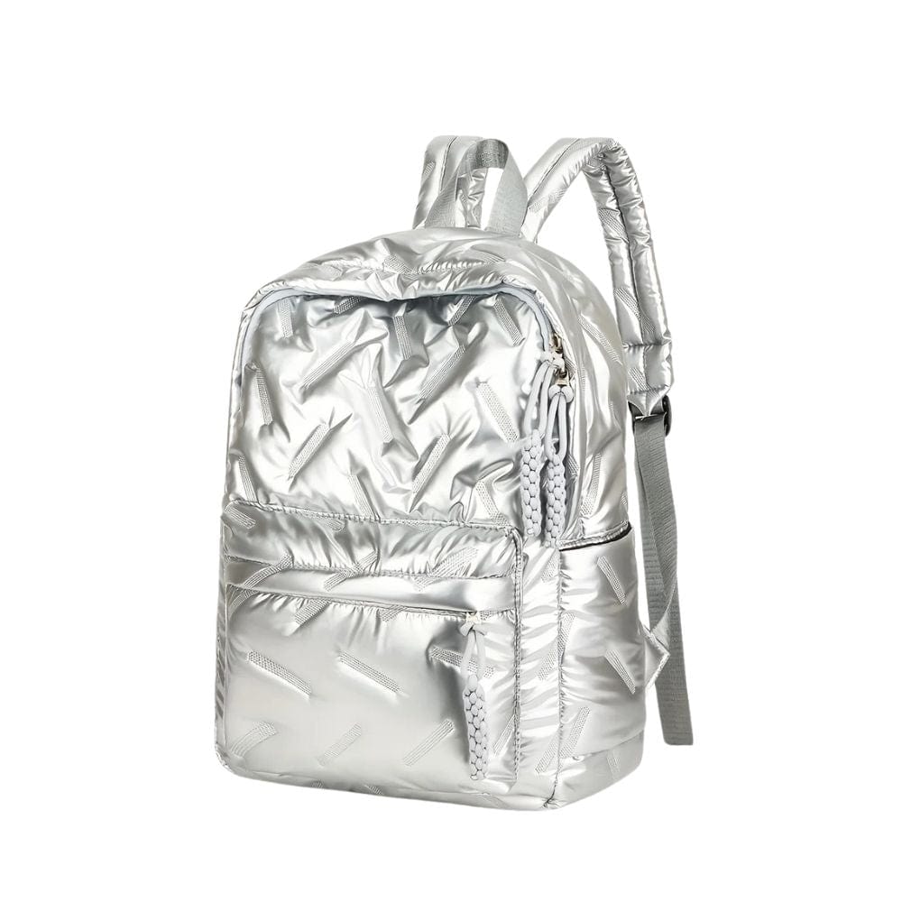 Petit Sac à Dos Nylon Marche Femme - TrendyWalk Argent