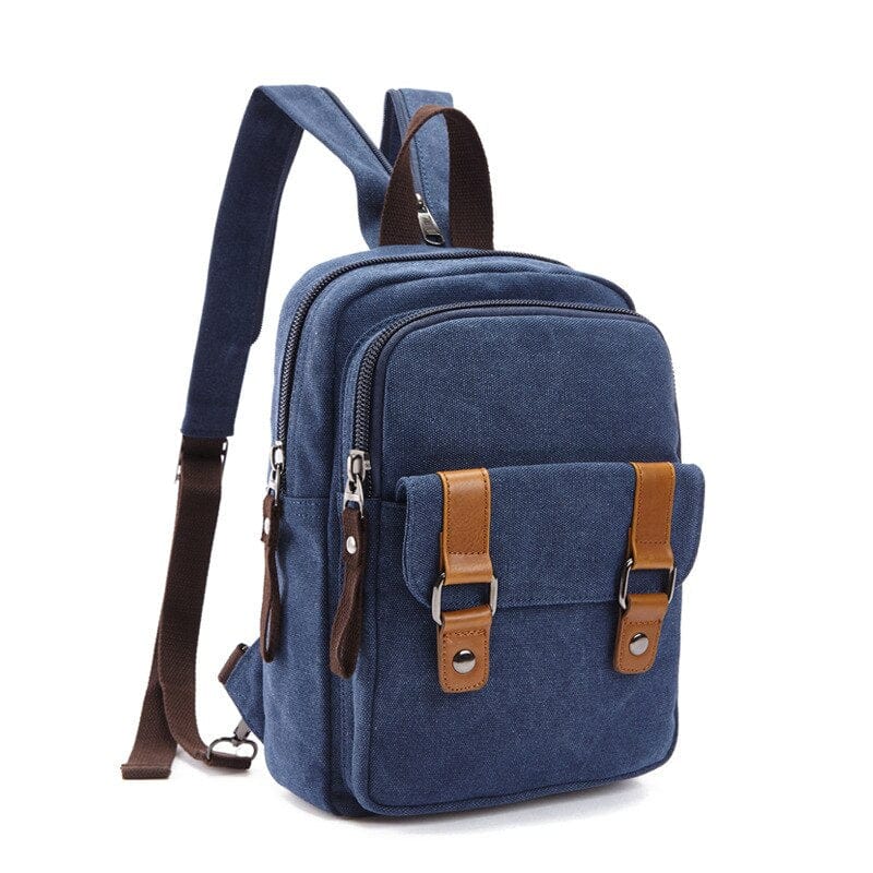 Petit Sac à Dos Toile Homme - UrbanPack Bleu / 20cmx8cmx28cm