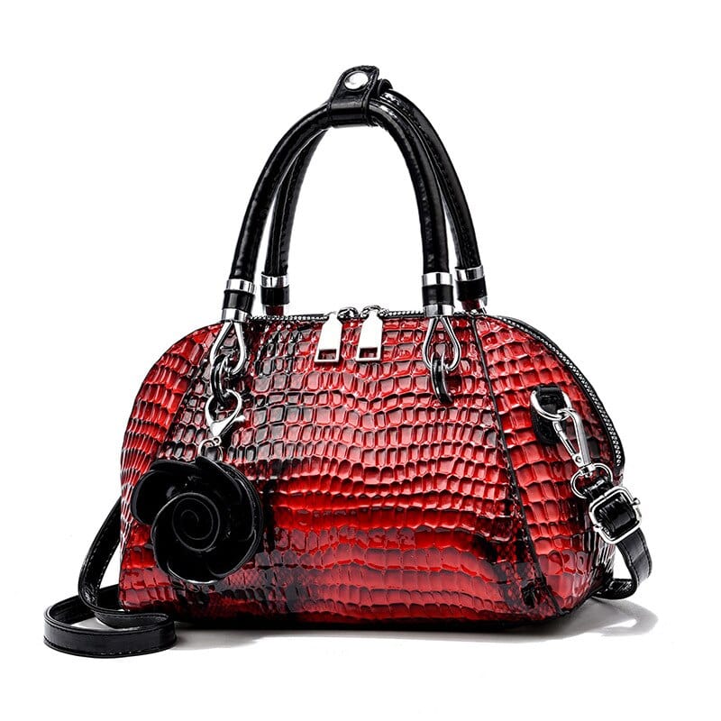 Petit Sac à Main Effet Peau de Serpent - Serpentielle Glam Rouge