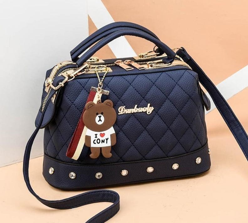 Petit Sac à Main Femme Ourson - FurryChic Bleu Navy