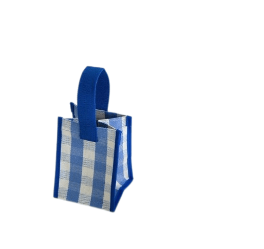 Petit Sac à Main Femme Pas Cher - TrendySac Bleu carreau / 14.5x18x14cm