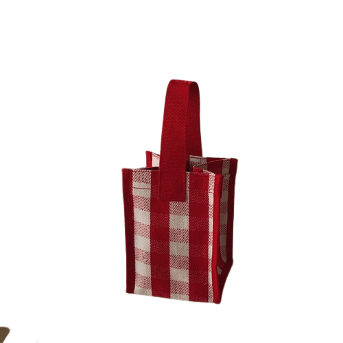 Petit Sac à Main Femme Pas Cher - TrendySac Rouge carreau / 14.5x18x14cm