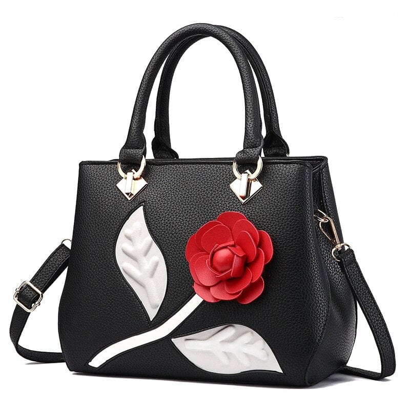 Petit Sac à Main Fleur Rose - Fleurista Noir