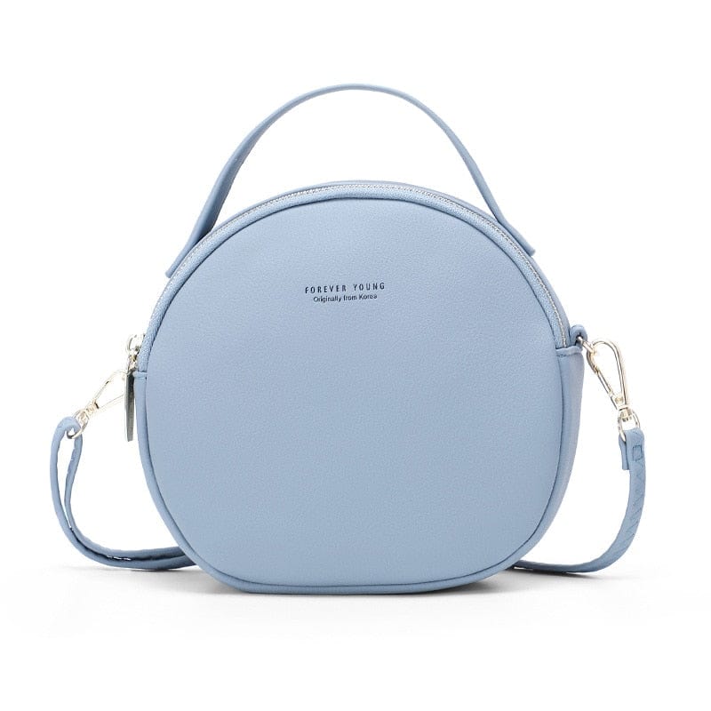 Petit Sac à Main Rond Couleur Pastel - Sac Pétale Bleu