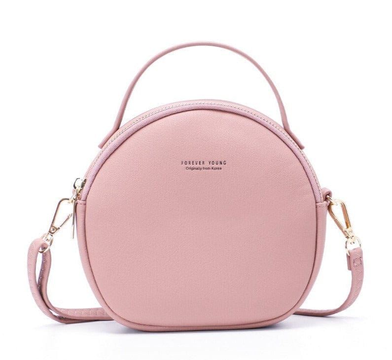 Petit Sac à Main Rond Couleur Pastel - Sac Pétale Rose