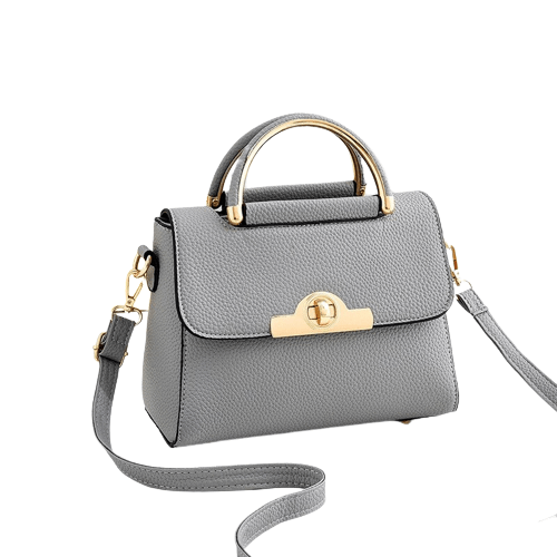 Petit Sac A Mains Femme - Fashionista Glamour Gris foncé / 23x12x17cm