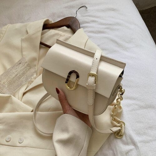 Petit Sac Bandoulière Cuir Synthétique - MiniTrendy Blanc