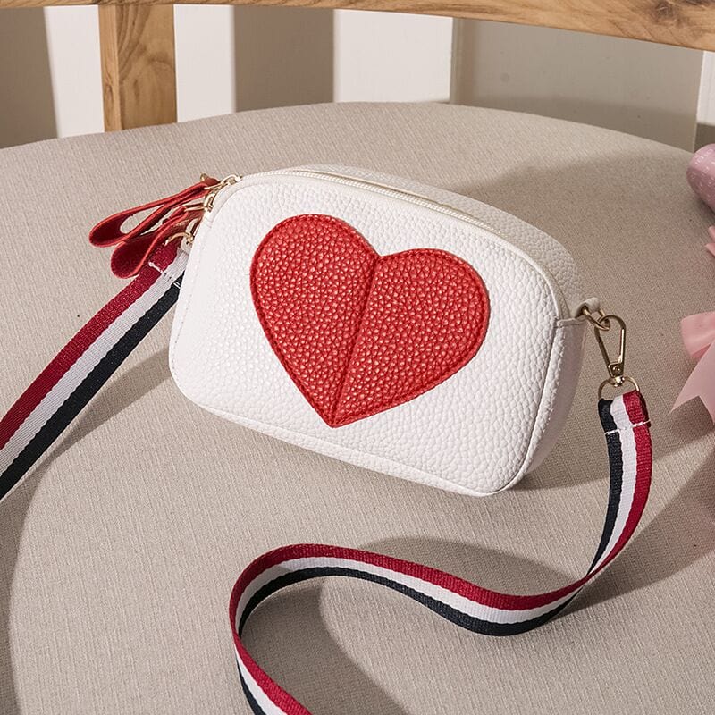 Petit Sac Bandoulière Femme Coeur - Lovetote Blanc