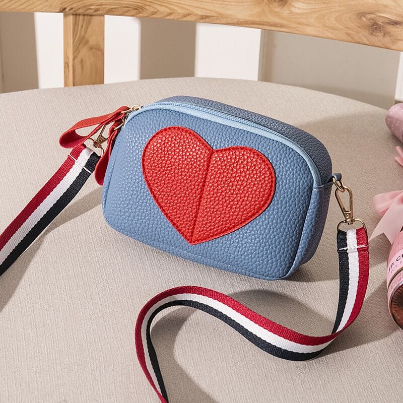 Petit Sac Bandoulière Femme Coeur - Lovetote Bleu