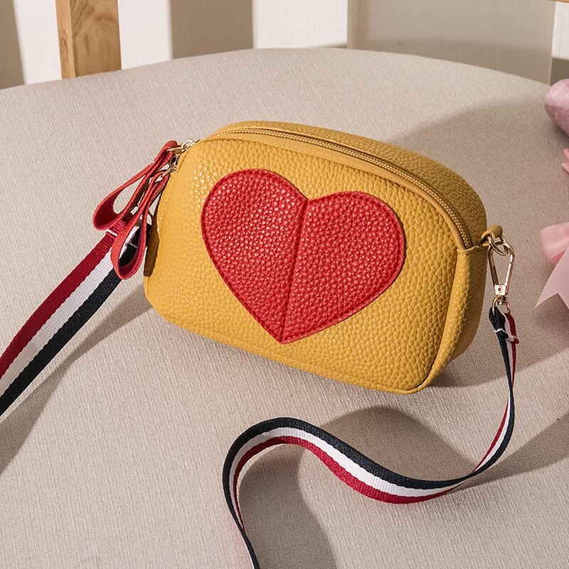 Petit Sac Bandoulière Femme Coeur - Lovetote Jaune