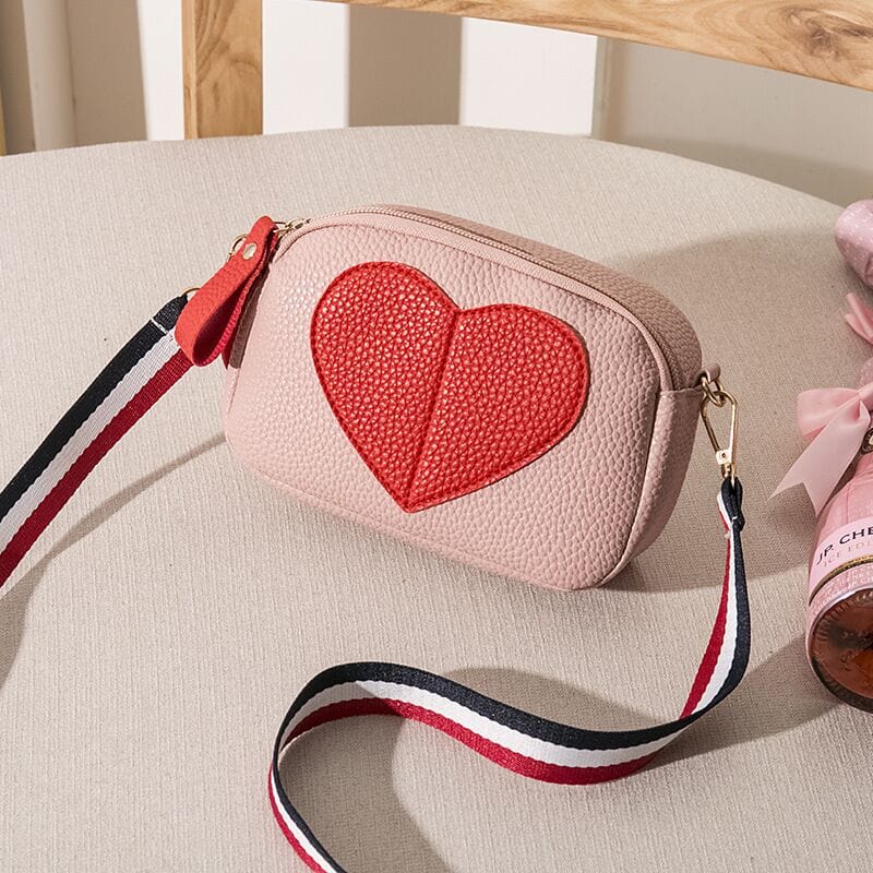 Petit Sac Bandoulière Femme Coeur - Lovetote Rose