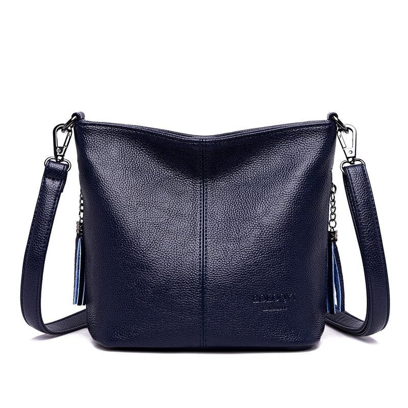 Petit Sac Bandoulière Femme en Cuir Synthétique - Luxe Fleurie Bleu