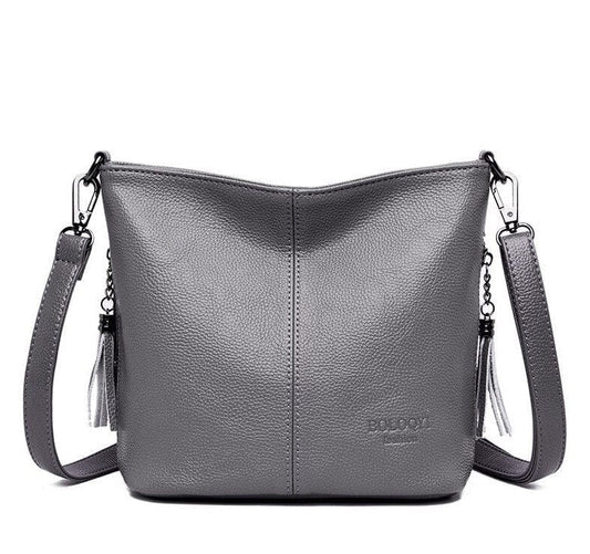 Petit Sac Bandoulière Femme en Cuir Synthétique - Luxe Fleurie Gris