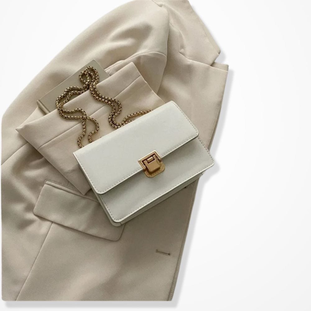 Petit Sac Pochette Bandoulière Cuir Femme  Blanc