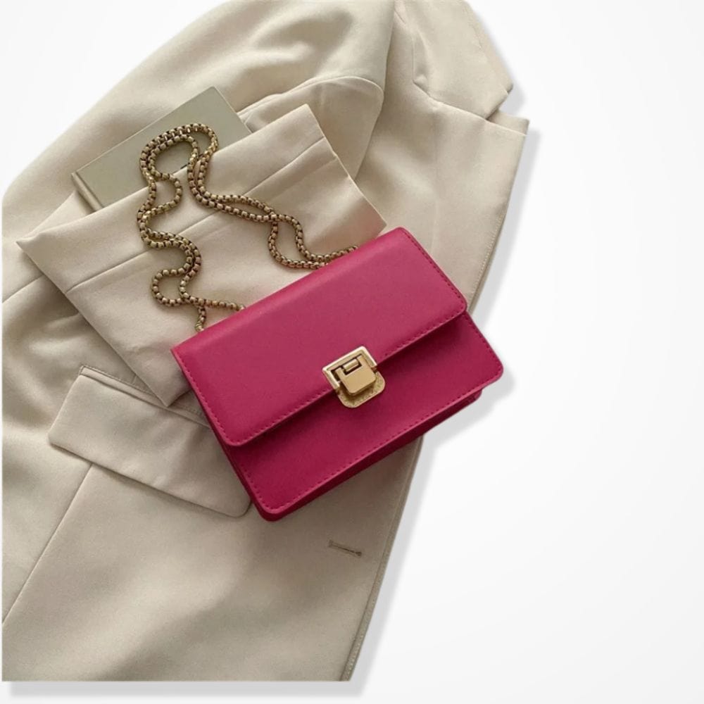 Petit Sac Pochette Bandoulière Cuir Femme  Rose