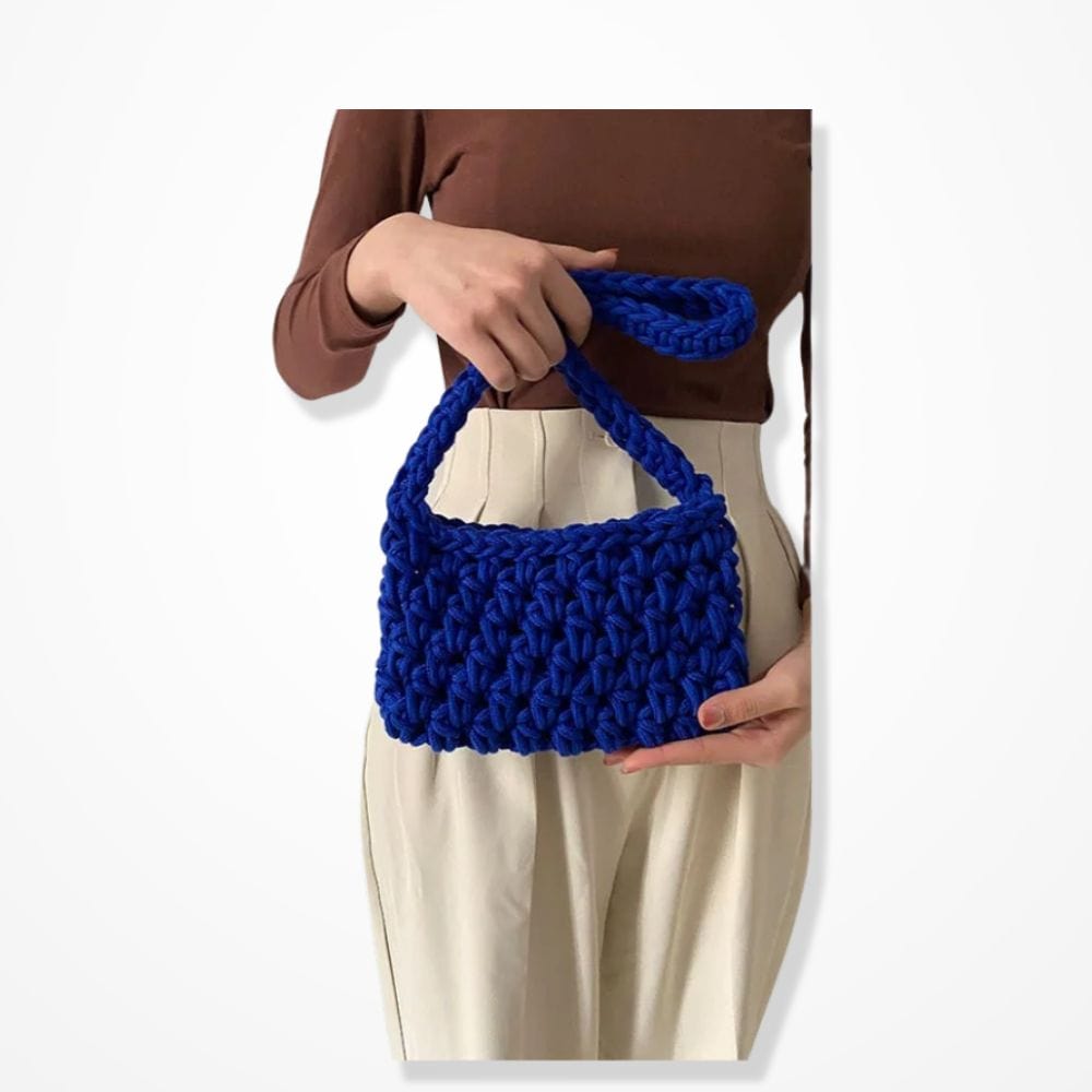 Petit Sac Pochette Crochet  Bleu foncé