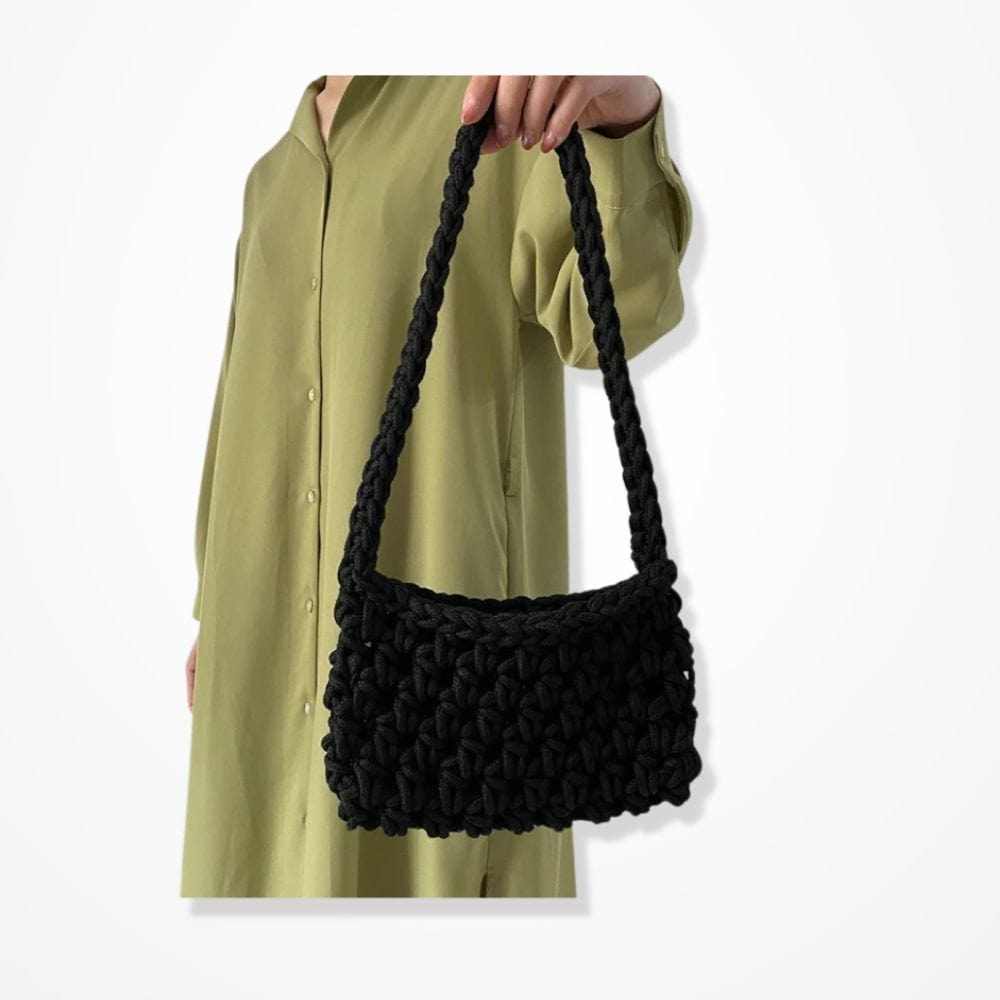 Petit Sac Pochette Crochet  Noir