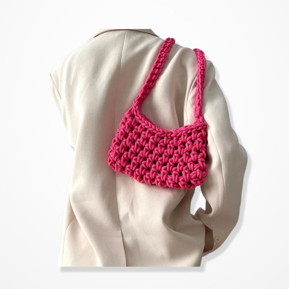 Petit Sac Pochette Crochet  Rose