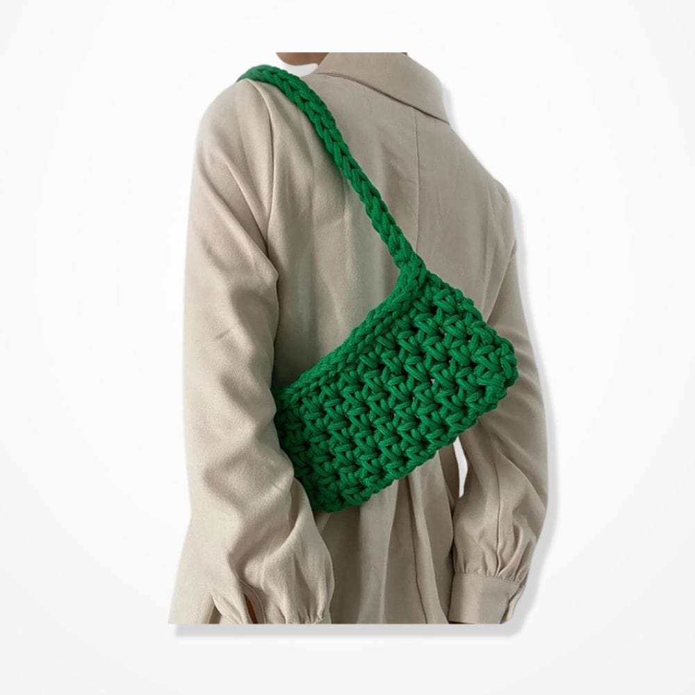 Petit Sac Pochette Crochet  Vert foncé