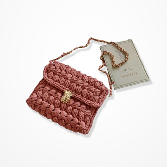 Pochette Au Crochet  Rose foncé