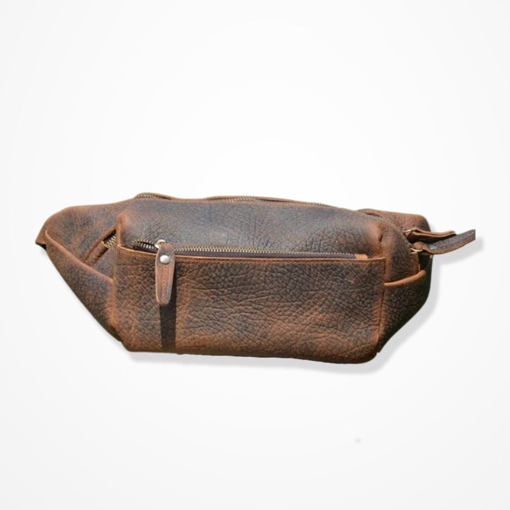 Pochette Banane Cuir Homme  Marron