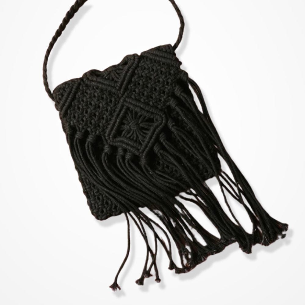 Pochette Bandoulière Crochet  Noir