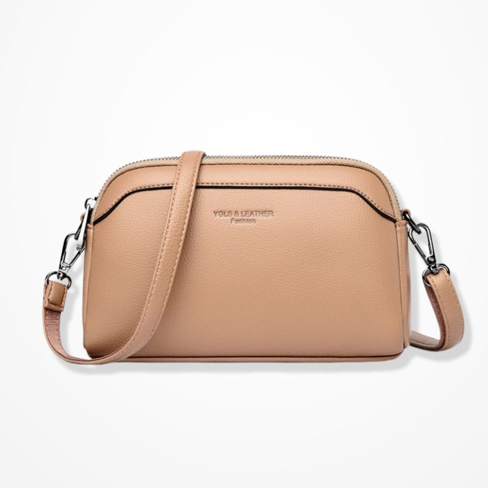 Pochette Cuir Femme Bandoulière Beige