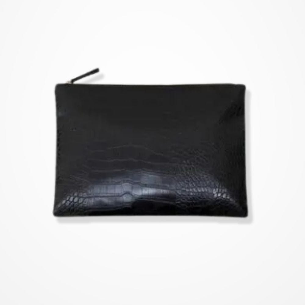 Pochette Cuir Noir Femme  Noir