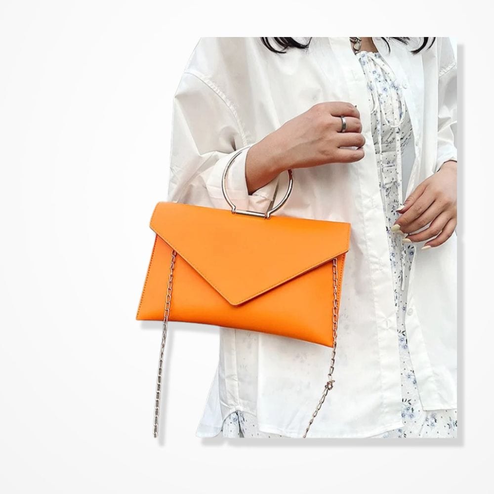 Pochette Cuir Orange 