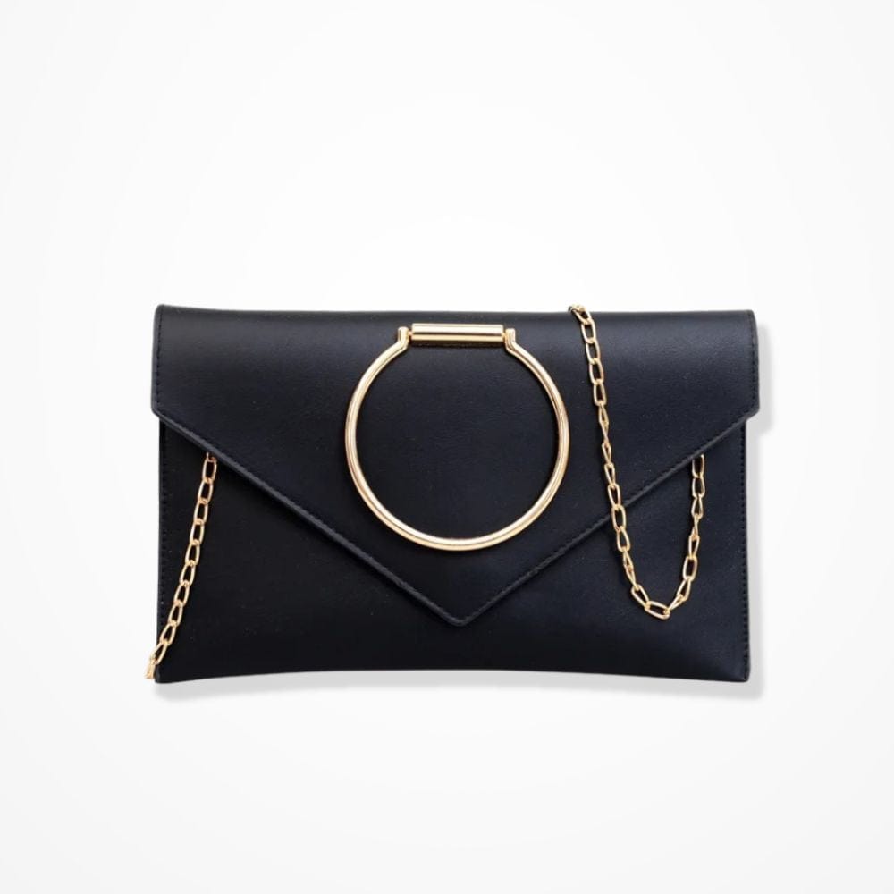 Pochette Cuir Orange  Noir