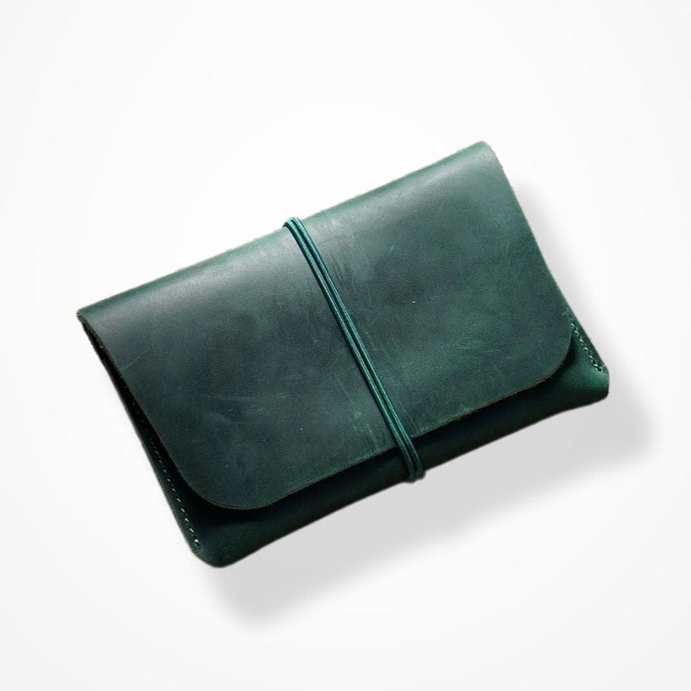 Pochette Cuir Pour Passeport  Vert