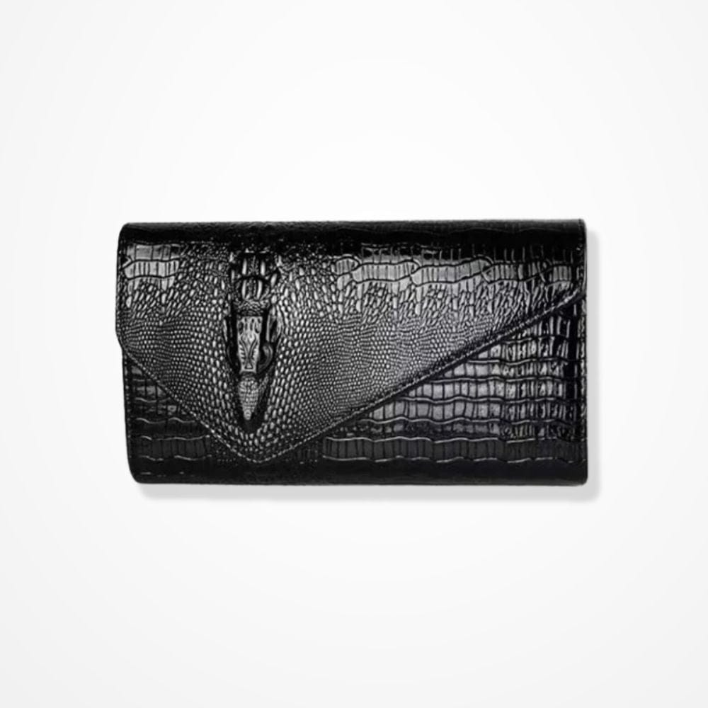 Pochette Cuir Rouge Femme  Noir