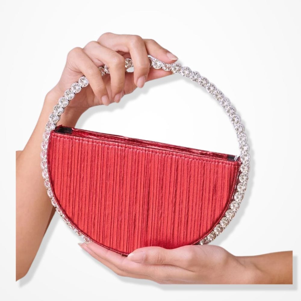 Pochette Dorée Femme Mariage  Rouge