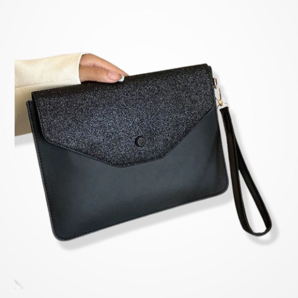 Pochette Dorée Femme  Noir