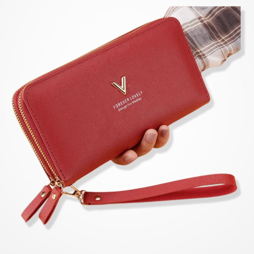 Pochette Double Femme Portefeuille  Rouge