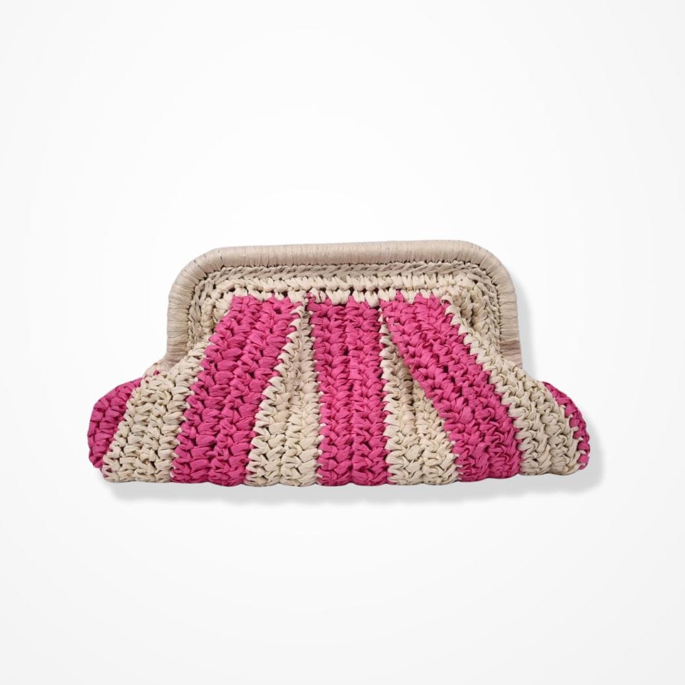 Pochette en Paille Chic  Rose