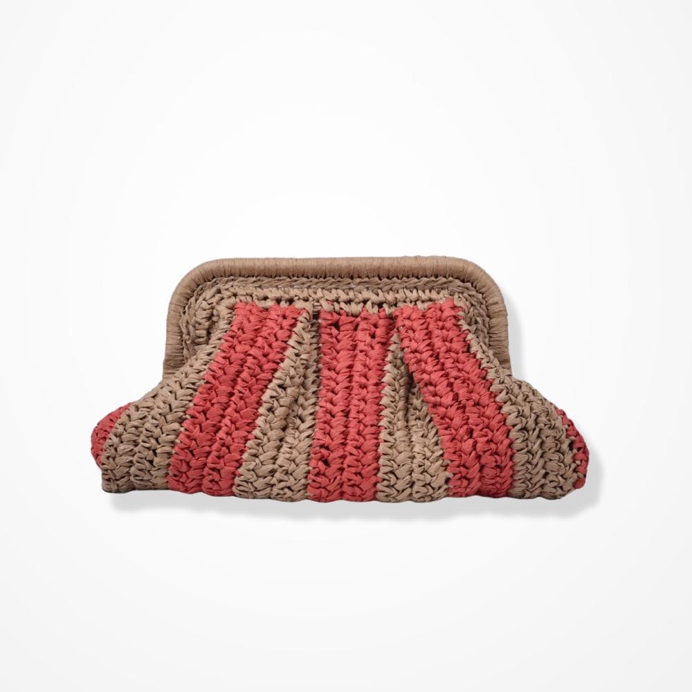 Pochette en Paille Chic  Rouge