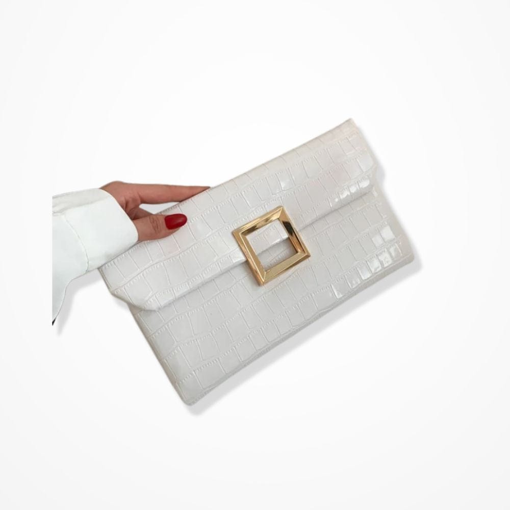 Pochette Femme Crocodile  Blanc