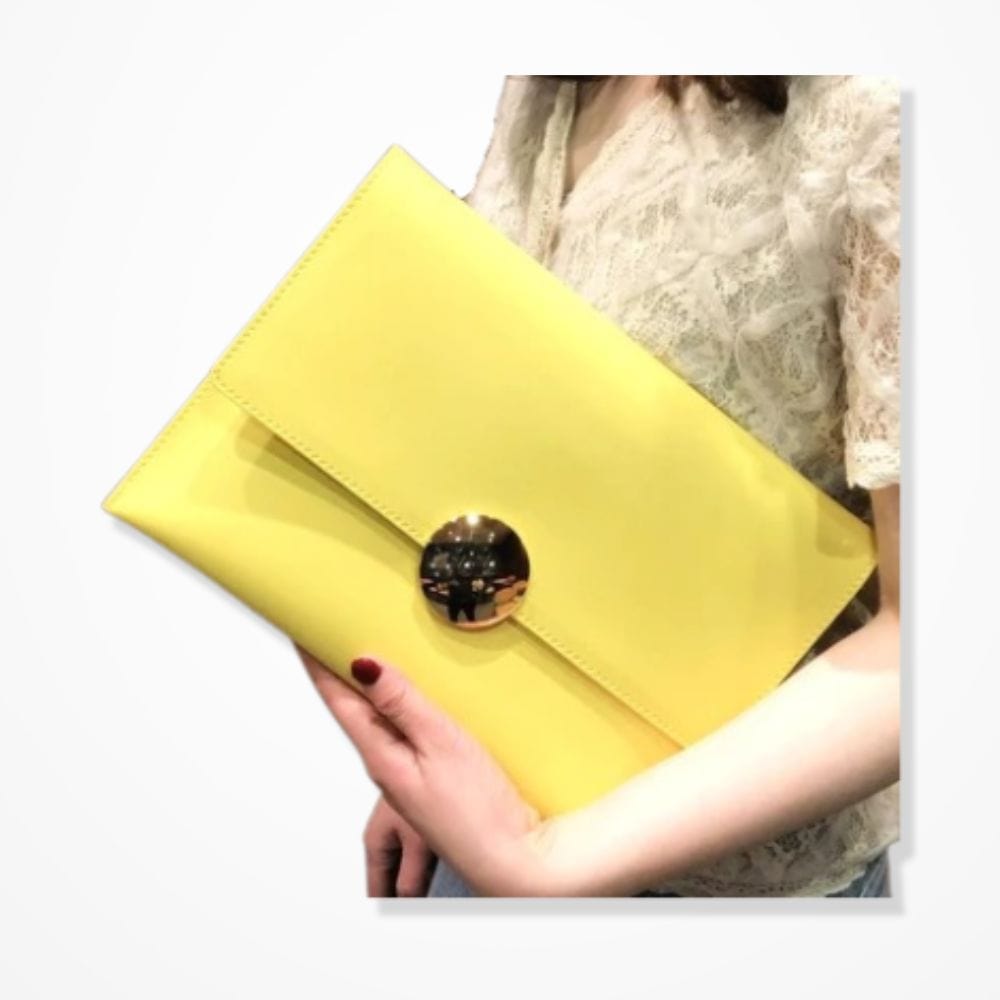 Pochette Femme Cuir Orange  Jaune